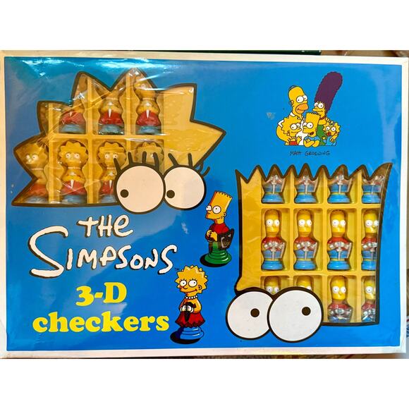 1994 THE SIMPSONS 3-D CHECKERS SET ***NEW IN SEALED BOX*** - Picture 1 of 2